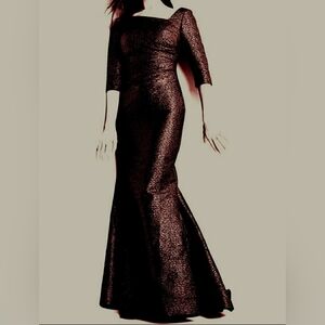 Jovani Burgundy Wine 3/4 sleeve long prom pageant dress gown